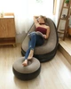 Надувной диван с пуфом Air Sofa Надувное кресло велюровое с пуфом - изображение 2