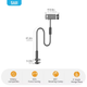 Гнучкий тримач для телефону з прищіпкою VHG IVY 4T, 120 см Cell Phone Stand, Black - изображение 4