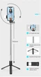Монопод трипод бездротова Bluetooth селфі палка Selfie Stick R1S рожева - изображение 5