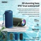 Портативная Беспроводная Bluetooth Колонка акустика REMAX Star Series RGB Outdoor Wireless Speaker RB-M28 PRO IPX7 |BT5.0,8Wx2, TWS, AUX/TF, DSP, 8h| Синий - изображение 7