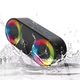 Бездротова портативна Bluetooth колонка акустика з LED підсвічуванням BKK K215 |BT5.2, TWS, AUX/TF/USB/FM, 2*5W| Чорний - зображення 3