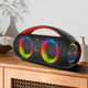 Портативная беспроводная колонка Bluetooth акустика с LED подсветкой BKK B63 Waterproof BoomBox IPX5 |BT5.3, TWS, AUX/TF/USB/FM, 2x30W | Черный - изображение 12