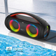Портативная беспроводная колонка Bluetooth акустика с LED подсветкой BKK B63 Waterproof BoomBox IPX5 |BT5.3, TWS, AUX/TF/USB/FM, 2x30W | Черный - изображение 14