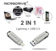 Флешка металлическая Microdrive 2в1 USB-Lightning для Apple iPhone, iPad, iPod, компьютера 32 GB Silver - изображение 2
