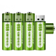 Комплект 4 шт. литиевых аккумуляторов (батареек) Doublepow AA 1800 mWh Li-ion 1.5 V с возможностью USB-зарядки (ММ) 21186 2ф - изображение 1