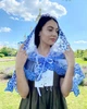 Накидка палантин для храма Family Tradition фатин с кружевом 50 см белый Синева - изображение 3