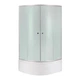 Душова кабіна Latwa SC90x90.SAT.HIGH.FR полукругла, скло Frost 4 мм + Душовий піддон KAPIELKA ST90x90x41, з панеллю Lidz - изображение 1