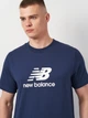 Футболка бавовняна довга чоловіча New Balance Stacked Logo MT41502 M Темно-синя (196941811222) - зображення 4