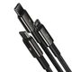 Кабель Baseus Tungsten Gold Fast Charging Data Cable 3-in-1 Cable USB to Lightning+Type-C+MicroUSB 3.5А 1.5м (CAMLTWJ-01) Black - изображение 3