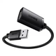 USB-кабель подовжувач Baseus AirJoy Series Сharging Data USB to USB 1м (5гбіт/c, USB 3.0, OTG, 3A) (B00631103111-00) Black - изображение 3