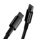 Кабель Baseus Tungsten Gold Fast Charging Data Cable Type-C to Type-C 100W 20V 5A 2м (CATWJ-A01) Black - изображение 4