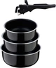 Набор ковшей с ручкой снимаемой Bergner Click & cook 4 предмета (BG-31608-BK) - изображение 1