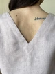 Льняной топ с надписью светло-розовый XL - linen island (132862) - изображение 5