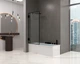 Шторка на ванну Atlantis Glass LIVE LOFT 800х1400 мм Прозрачная Универсальная в черной фурнитуре - изображение 1