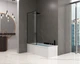 Шторка на ванну 800х1400 мм Atlantis Glass LIGHT LOFT Универсальная в черной фурнитуре - изображение 2
