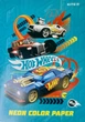 Папір кольоровий, А4, 10 аркушів, 5 кольорів, неоновий HOTWHEELS - зображення 1