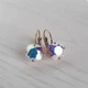 Позолочені сережки Hand Made з кристалами хамелеонами Swarovski кольору Crystal AB - зображення 1