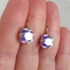 Позолочені сережки Hand Made з кристалами хамелеонами Swarovski кольору Crystal AB - зображення 5