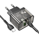 Мережевий зарядний пристрій HOCO N34 Dazzling dual-port PD20W+QC3.0 charger set(Type-C to Type-C) Transparent Black (6931474799180) - изображение 5