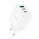 Мережевий зарядний пристрій HOCO C126A Pure power PD40W three-port(2C1A) charger White (6931474798725) - изображение 3