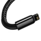 Кабель Baseus Tungsten Gold Fast Charging Lightning 2.4A (1m) black - изображение 5