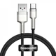 Кабель Baseus Cafule Metal Data Type-C 66W (0.25m) black - зображення 1