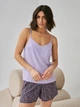 Пижама (майка + шорты) женская BARWA garments 0340/313 L Сиреневая (2113403133119) - изображение 5