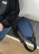Універсальна чоловіча багатофункціональна сумка Dark Navy Blue Cyber No Brand 1300-01 Темно-сірий - зображення 2