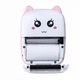 Термо фотопринтер портативный детский принтер для печати стикеров mini printer с набором бумаги 3 шт + фломастеры Белый с розовым - изображение 4