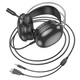 Навушники накладні Hoco W109 ігрові з LED підсвічуванням Jack 3.5 black - зображення 5