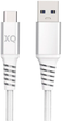 Кабель Xqisit Nylon Braided USB Type-C - USB Type-A 2 м White (4029948221373) - зображення 1