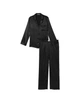 Пижама (сорочка+штани) Victoria's Secret Satin Dew Drop Satin Long Pajama Set Purest Pink M чорна з камнями - зображення 3