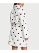 Плюшевый халат Victoria's Secret Logo Short Cozy Robe White/Black dot XS/S белый принт в черные кружочки - изображение 2