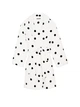 Плюшевый халат Victoria's Secret Logo Short Cozy Robe White/Black dot XS/S белый принт в черные кружочки - изображение 3
