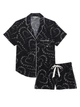 Пижама (рубашка+шорты) Victoria's Secret Flannel Short Pajama Set Black Swirl Hearts XS черная в сердечках - изображение 3