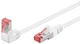 Патч-корд Goobay RJ45 SFTP6 1.0m patch AWG28 1x90° PoE/PoE+ LSOH білий(75.05.1550) - зображення 1