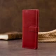 Вертикальный женский кошелек глянцевый Anet на кнопке GRANDE PELLE 11325 красный - изображение 7