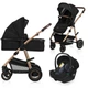 Универсальная коляска 3 в 1 Lionelo AMBER BLACK ONYX - изображение 1