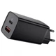 Мережевий зарядний пристрій BASEUS GaN2 Lite Quick Charger 65W 1USB+1Type-C 5A Black - зображення 1