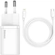 Мережевий зарядний пристрій Baseus 20W Super Si Type-C 3A із кабелем Type-C to Lightning 1м White - зображення 1