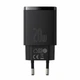 Сетевое зарядное устройство Baseus 20W Compact Quick Charger USB+Type-C QC3.0+PD3.0 3A Black (CCXJ-B01) - изображение 3