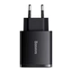 Мережевий зарядний пристрій BASEUS Compact Fast Charger 30W 2USB+Type-C 3A Black - зображення 4