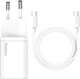 Сетевое зарядное устройство Baseus 25W 1Type-C Super Si Quick Charger 3A + кабель Type-C to Type-C 3A 1м White - изображение 1