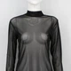 Напівпрозорий лонгслів із високим коміром M/L/XL Чорний (100114) - зображення 3