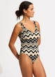 Купальник жіночий суцільний Seafolly XL Бежевий/Чорний (11098DD099black) - изображение 3