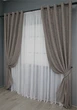 Комплект штор на люверсах VR-Textil Лен мрамор Pavliani № 1373ш 150х250 см 2 шт Коричнево-серый (37-0046) - изображение 3