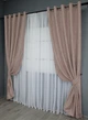 Комплект штор на люверсах VR-Textil Лен мрамор Pavliani № 1174ш 150х250 см 2 шт Пудровый (37-0047) - изображение 3