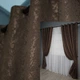 Комплект штор на люверсах VR-Textil Лен мрамор Pavliani № 1173ш 150х250 см 2 шт Коричневый (37-0038) - изображение 1