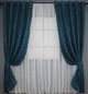 Комплект штор на люверсах VR-Textil Лен мрамор Pavliani № 1365ш 150х250 см 2 шт Синий (37-0050) - изображение 2