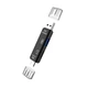 Багатофункціональний адаптер хаб кардрідер 5в1 Type-C Android USB 2.0 Black - зображення 3